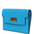 Hermes Kelly Pocket Slim Wallet Bleu Frida Chevre Gold Hardware Online Sale