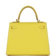 Pre-owned Hermes Kelly 25 Lime Epsom Gold Hardware on Sale