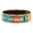 Hermes Multicolor Wide Printed Enamel Bracelet PM (65) Sale