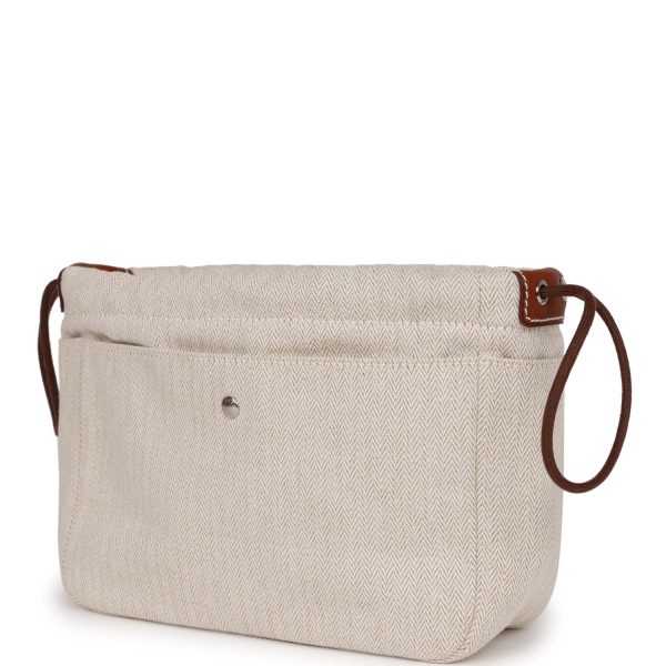 Hermes Fourbi 25 Pouch Naturel and Fauve Canvas and Barenia Calfskin Palladium Hardware Online Hot Sale