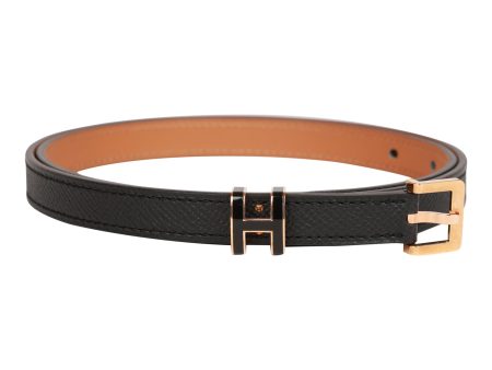 Hermes Pop H Belt 15mm Black Epsom Rose Gold 80cm Online Hot Sale