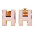 Hermes Rose Dragee Enamel Mini Pop H Earrings RGHW Discount