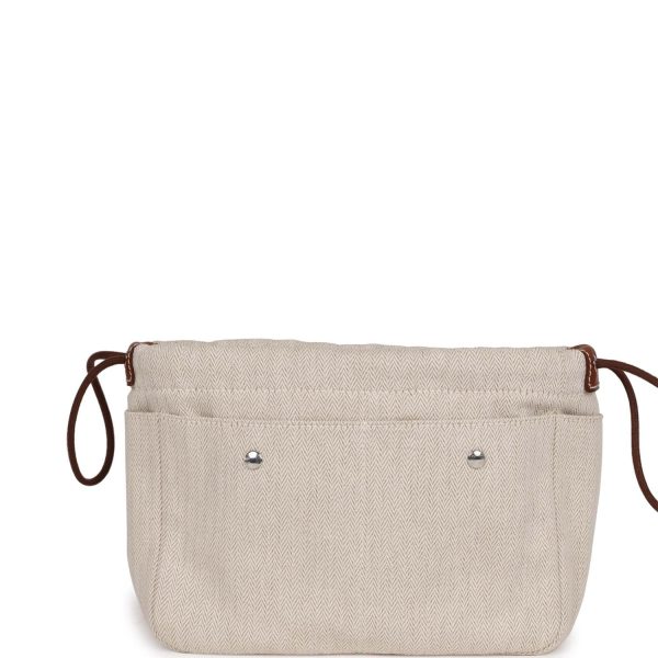 Hermes Fourbi 25 Pouch Naturel and Fauve Canvas and Barenia Calfskin Palladium Hardware Online Hot Sale