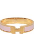 Hermes Rose Dragee Clic Clac H Narrow Enamel Bracelet PM GHW Sale