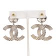 Chanel Black and White Enamel CC Logo Earrings For Cheap