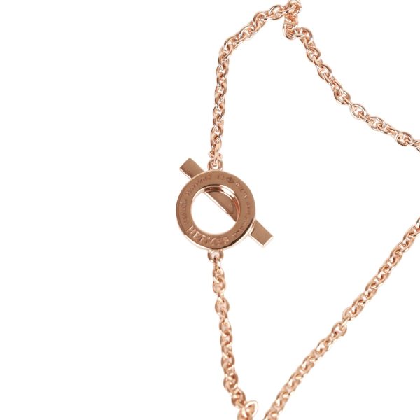 Hermes 18k Rose Gold Diamond Finesse Pendant Bracelet Discount