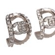 Chanel CC Huggie Silver and Crystal C Hoop Earrings Online now