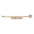 Vintage Chanel 24K Gold Plated  Chanel  Logo Charms Turnlock Bracelet Fashion