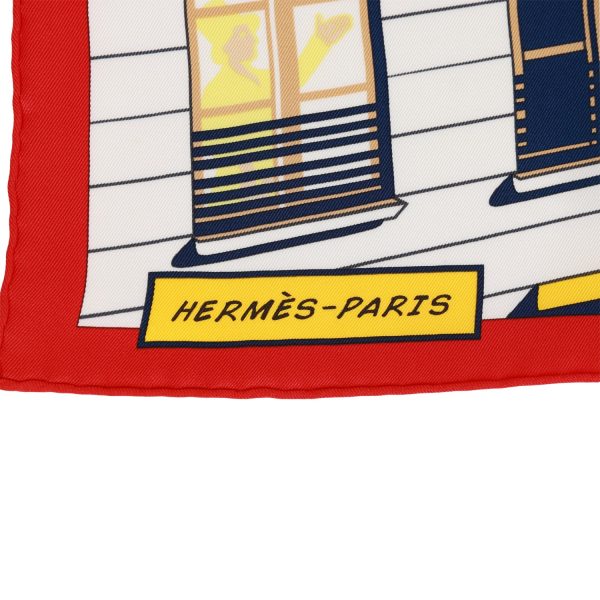 Hermes  Minuit au Faubourg  Rouge Silk Twill Scarf 70cm Supply