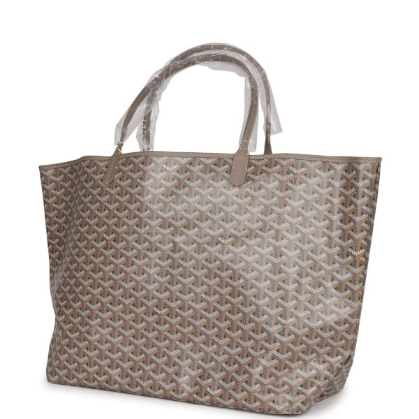 Goyard Goyardine Greige and Green St. Louis GM Tote Bag Palladium Hardware Online Hot Sale