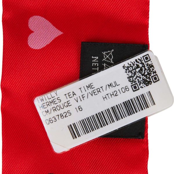 Hermes  Tea Time  Rouge Vif Silk Twilly Pair Online Sale