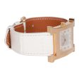 Hermes Small Heure H Watch Rose Gold White Matte Alligator Band Online now