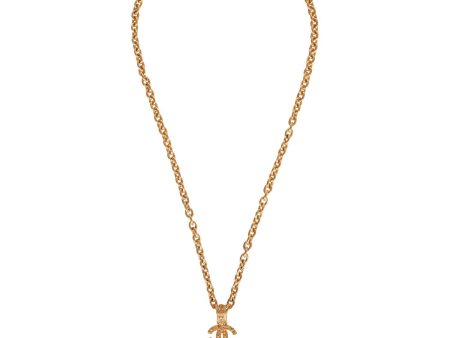 Vintage Chanel 24K Gold Plated Triple Interlocking CC Pendant Necklace Online