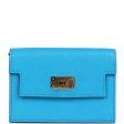 Hermes Kelly Pocket Slim Wallet Bleu Frida Chevre Gold Hardware Online Sale