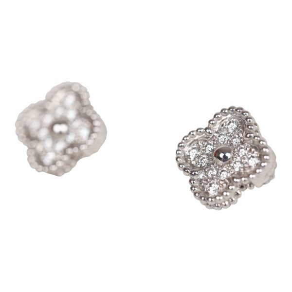 Van Cleef & Arpels Sweet Alhambra Earrings 18K White Gold and Diamonds Sale