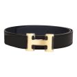 Hermes 32mm Reversible Black Bleu Nuit Constance H Belt 75cm Brushed Gold Buckle Sale