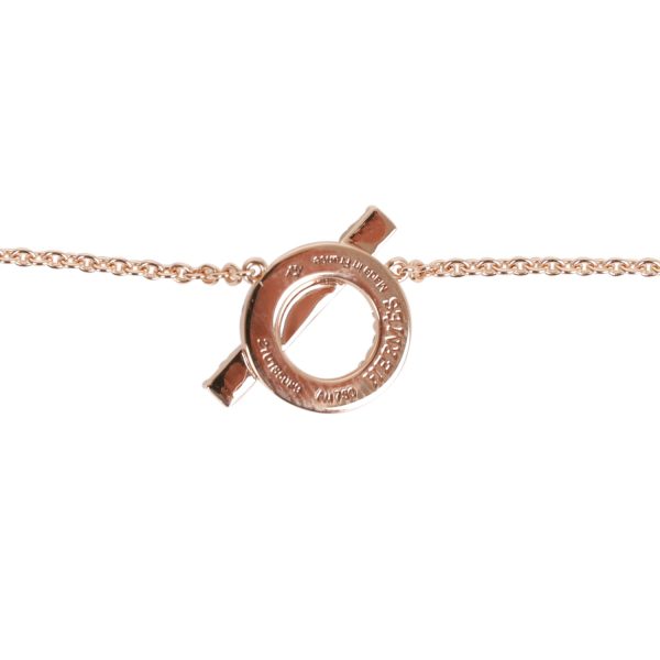 Hermes 18k Rose Gold San Coloris Diamond Finesse Pendant Necklace For Discount