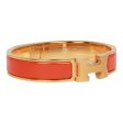 Hermes Orange Clic Clac H Narrow Enamel Bracelet PM GHW Online Sale