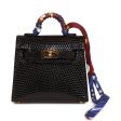 Hermes Black Lizard Mini Kelly Twilly Bag Charm Cheap