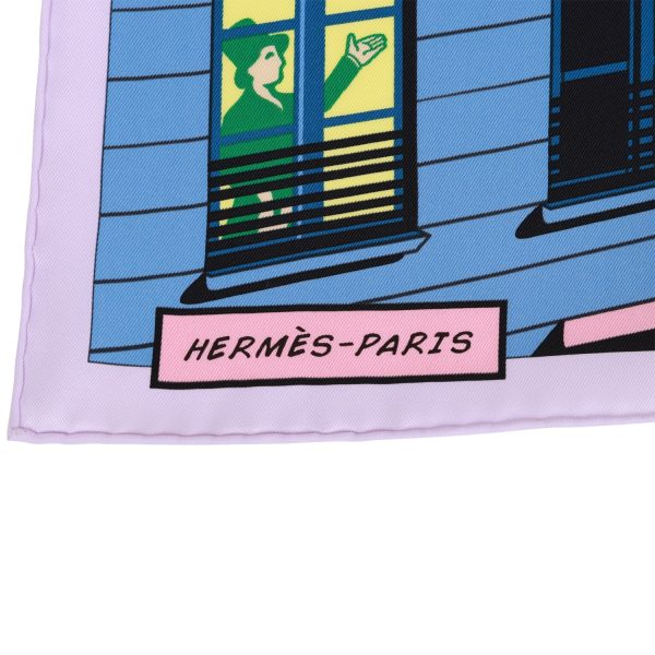 Hermes  Minuit au Faubourg  Parme Silk Twill Scarf 70cm Supply