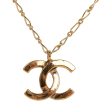 Vintage Chanel Gold CC Logo Pendant Necklace Online now