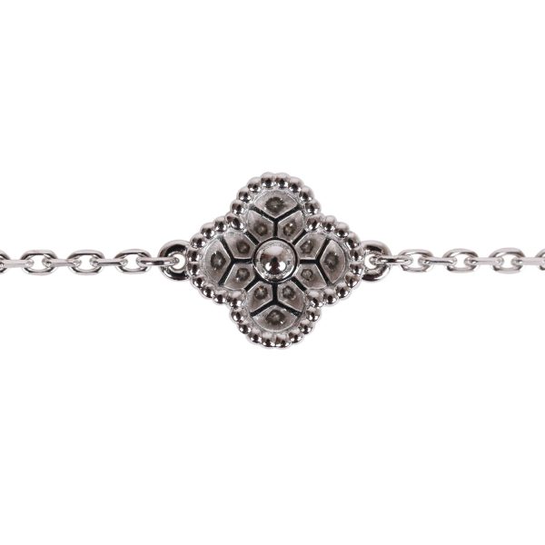 Van Cleef & Arpels Sweet Alhambra 18k White Gold 6 Motif Diamond Bracelet Online