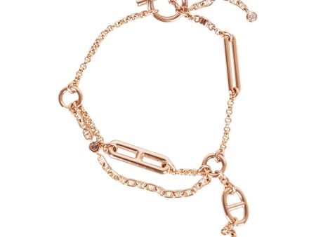 Hermes 18k Rose Gold Diamond Chaine d Ancre Chaos XS Bracelet Online now