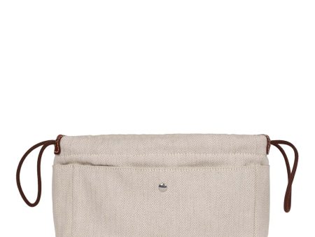 Hermes Fourbi 25 Pouch Naturel and Fauve Canvas and Barenia Calfskin Palladium Hardware Online Hot Sale