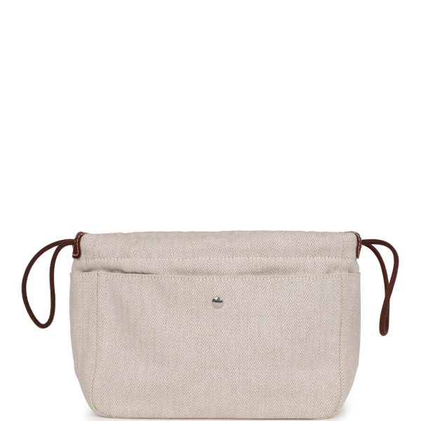 Hermes Fourbi 25 Pouch Naturel and Fauve Canvas and Barenia Calfskin Palladium Hardware Online Hot Sale