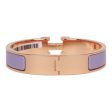 Hermes Lilac Clic Clac H Narrow Enamel Bracelet PM RGHW Online Hot Sale