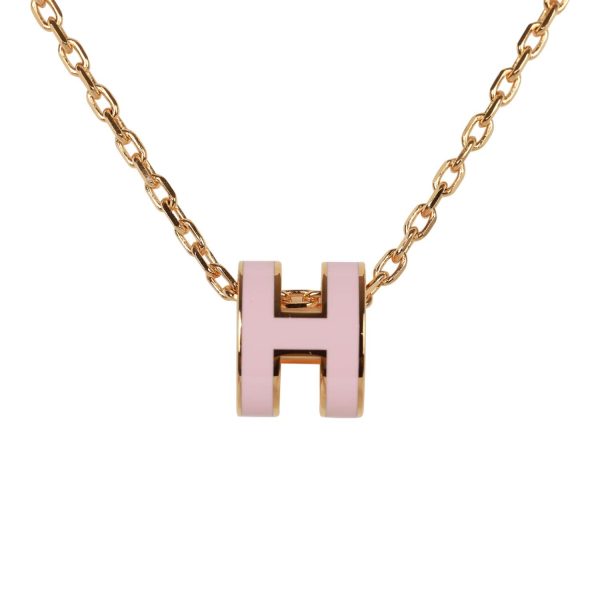 Hermes Rose Dragee Mini Pop H Pendant Necklace Fashion