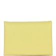 Hermes Calvi Duo Compact Card Holder Limoncello Chevre Mysore Palladium Hardware Supply