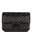 Chanel Mini Reissue 2.55 SO Black Chevron Calfskin Black Hardware For Cheap