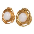 Vintage Chanel 24K Gold Plated White Gripoix Earrings Supply