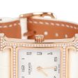 Hermes Mini H Hour Diamond Watch White Matte Alligator Band Sale