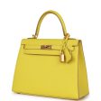 Pre-owned Hermes Kelly 25 Lime Epsom Gold Hardware on Sale