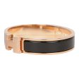 Hermes Black Clic Clac H Narrow Enamel Bracelet PM Gold Hardware Hot on Sale