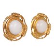 Vintage Chanel 24K Gold Plated White Gripoix Earrings Supply