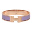 Hermes Lilac Clic Clac H Narrow Enamel Bracelet PM RGHW Online Hot Sale