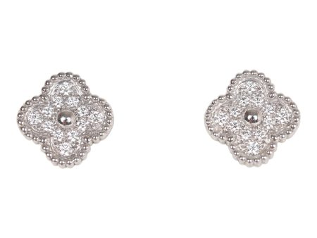 Van Cleef & Arpels Sweet Alhambra Earrings 18K White Gold and Diamonds Sale