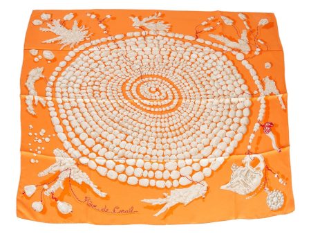 Hermes  Reve de Corail  Orange Silk Scarf 90cm Discount