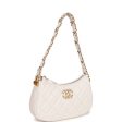 Chanel 19 Hobo Bag White Aged Calfskin Brushed Gold Hardware Cheap