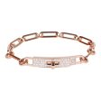 Hermes 18k Rose Gold Diamond Pave PM Kelly Chaine Bracelet Online Sale