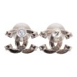 Chanel Silver Crystal Argent CC Earrings on Sale