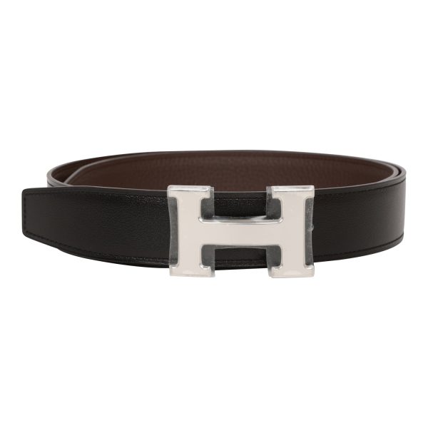 Hermes 32mm Reversible Black Chocolate Constance H Belt 85cm Palladium Buckle NO RESERVE! For Cheap