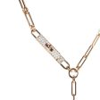 Hermes Kelly Chaine Lariat Necklace PM Diamonds 18K Rose Gold Hardware For Cheap