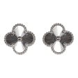 Van Cleef & Arpels Vintage Alhambra Motif Earrings 18K White Gold Fashion