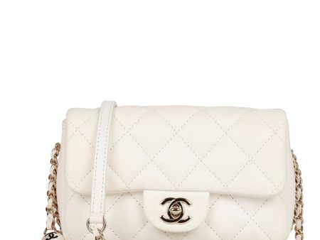 Chanel  My Precious  Flap Bag Imitation Pearl White Lambskin Light Gold Hardware Online Hot Sale