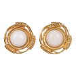 Vintage Chanel 24K Gold Plated White Gripoix Earrings Supply