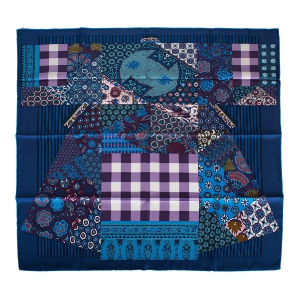 Hermes  L Art du Sarasa  Ciel Silk Twill Scarf 90cm Online now